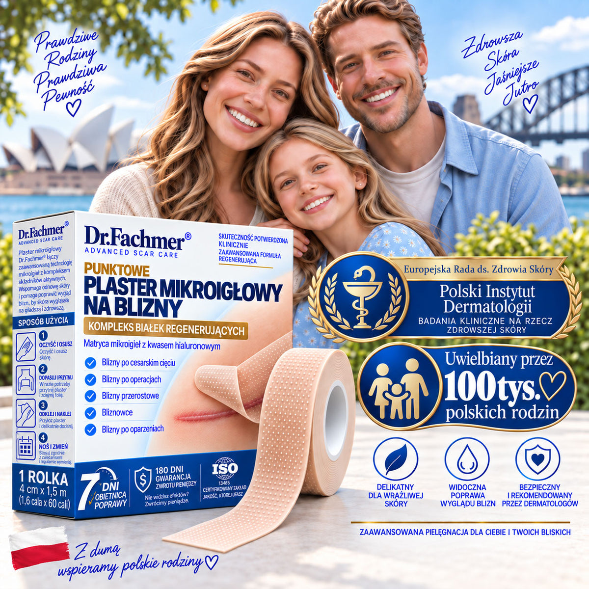 Dr.Fachmer® 🏠 Bio-regeneracyjny plaster mikroigłowy na blizny – silikonowa pielęgnacja blizn z proteinami regenerującymi