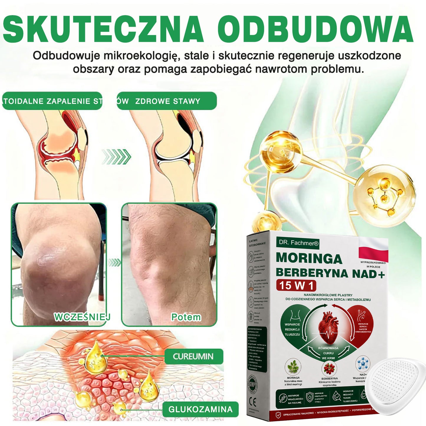 🍀DR.Fachmer® Moringa, Berberyna i NAD+ – nanoplastrowy plaster mikroigłowy 15 w 1 | Nowa generacja pielęgnacji ciała z zaawansowaną nanoformułą 🌿