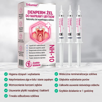 🧑‍⚕️Trilumia® 🦷 DenPerm – Naturalny żel do odbudowy szkliwa i wypełniania ubytków próchnicowych 🧊