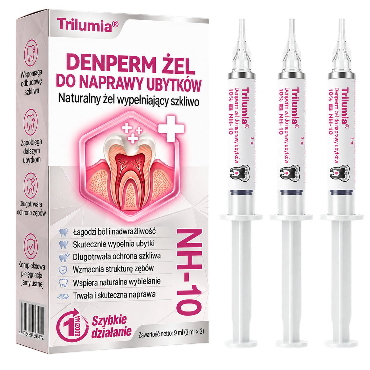 🧑‍⚕️Trilumia® 🦷 DenPerm – Naturalny żel do odbudowy szkliwa i wypełniania ubytków próchnicowych 🧊