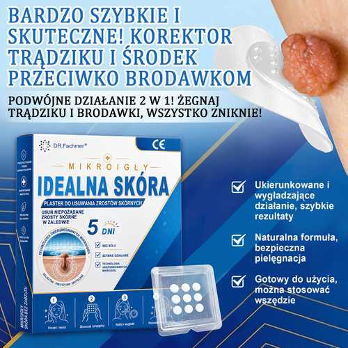✅📖 DR.Fachmer® Plaster mikroigłowy i hydrokoloid 2 w 1 | 👉Usuwające znamiona, trądzik, płaskie brodawki i zmiany skórne | Poprawia zmarszczki, blizny i przebarwienia | Niewidoczne plastry na pryszcze na twarz i ciało