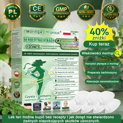 Oficjalny Sklep | 👨‍⚕️ GFOUK® Moringa · Berberyna × NAD+ 10-w-1 Zaawansowane Plastry Nano Mikroigłowe