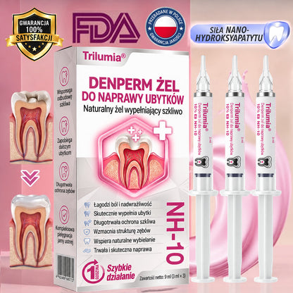 🧑‍⚕️Trilumia® 🦷 DenPerm – Naturalny żel do odbudowy szkliwa i wypełniania ubytków próchnicowych 🧊