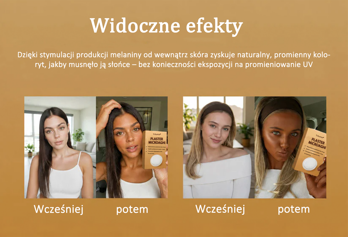 🔥🔥 Do 70% ZNIŻKI na Plastry Brązujące SunFree od Trilumia® 🤎 Złocista opalenizna bez promieni UV 🌟 Naturalny blask nawet przez 14 dni