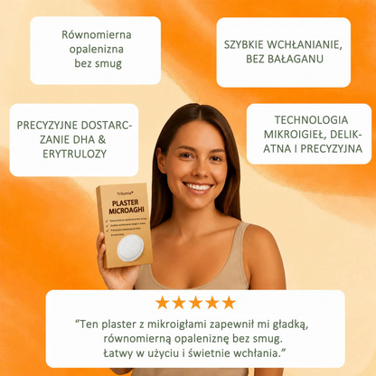🔥🔥 Do 70% ZNIŻKI na Plastry Brązujące SunFree od Trilumia® 🤎 Złocista opalenizna bez promieni UV 🌟 Naturalny blask nawet przez 14 dni