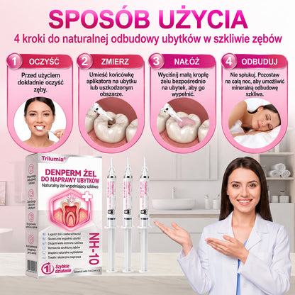 🧑‍⚕️Trilumia® 🦷 DenPerm – Naturalny żel do odbudowy szkliwa i wypełniania ubytków próchnicowych 🧊