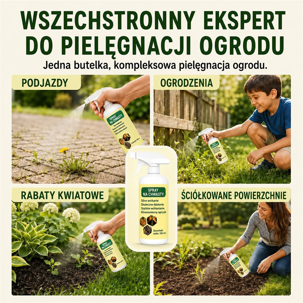 Hitrodelujoči naravni sprej proti plevelu in travi