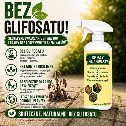Hitrodelujoči naravni sprej proti plevelu in travi