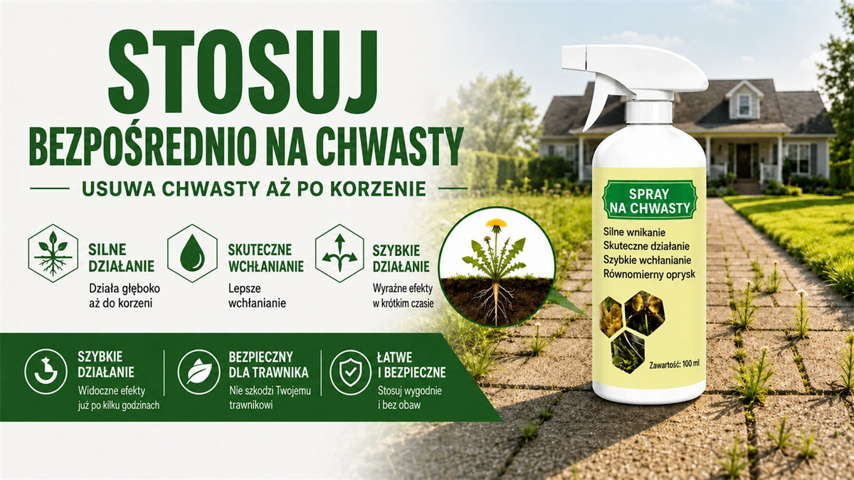 Hitrodelujoči naravni sprej proti plevelu in travi