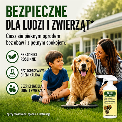 Hitrodelujoči naravni sprej proti plevelu in travi